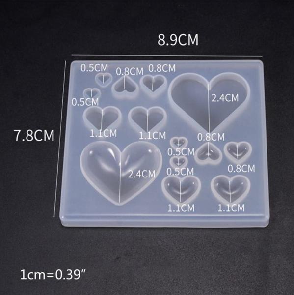 Forma Molde Silicone Resina Sabonete Coração 14 Cav - Decore Artesanatos SP Imagem de Forma Molde Silicone Resina Sabonete Coração 14 Cav