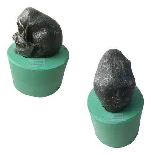 Forma Molde Silicone Sabonete Vela Caveira Mod 2 - DECORE ARTESANATOS SP Imagem de Forma Molde Silicone Sabonete Vela Caveira Mod 2