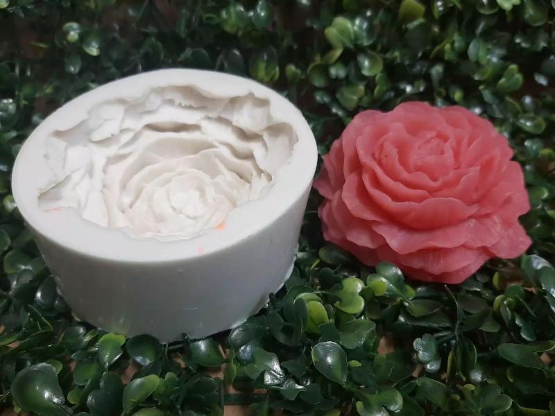 Imagem de Forma Molde Silicone Sabonete Vela Rosa Soap