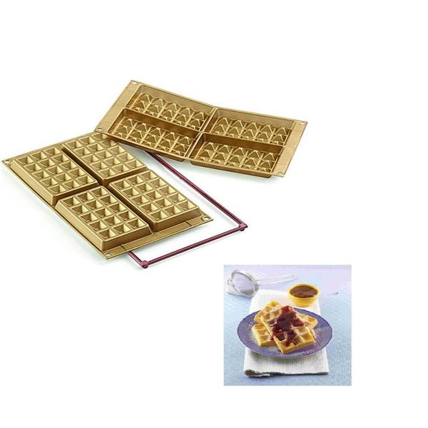 Imagem de Forma Molde Waffle Retangular Silicone Classic Silikomart