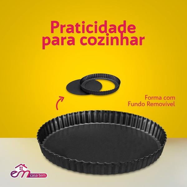 Imagem de Forma Ondulada Fundo Removível Para Torta Antiaderente 24cm