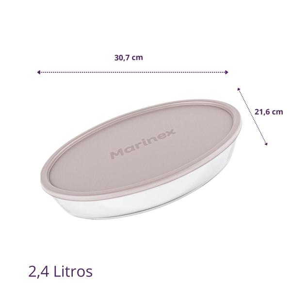 Imagem de Forma Oval 2,4L C/Tampa Vidro Temperado Nadir Figueiredo