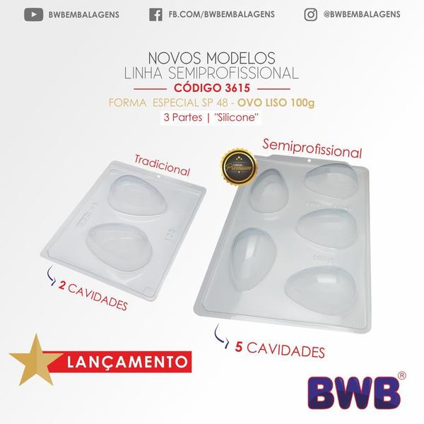 Imagem de Forma Ovo De Páscoa 100g Profissional Sp Silicone 3 Partes