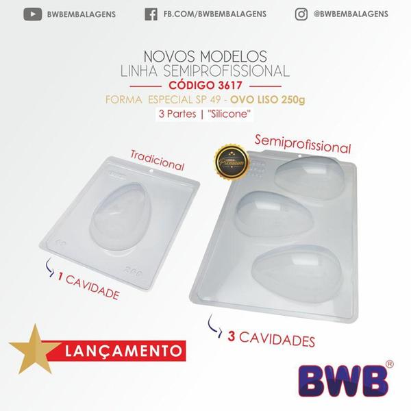 Imagem de Forma Ovo De Pascoa 250g Bwb Confeitaria Gourmet Sp49