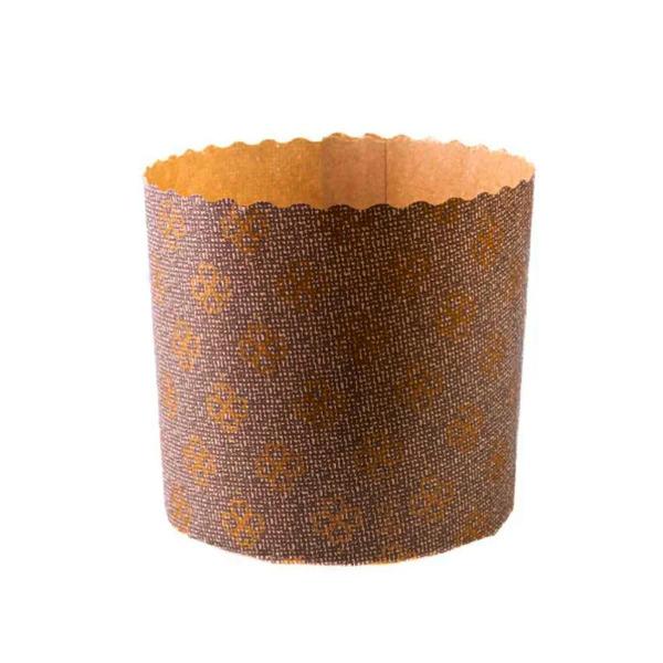 Imagem de Forma Panetone Kraft Fiori Papel Forneável 100G 12Un