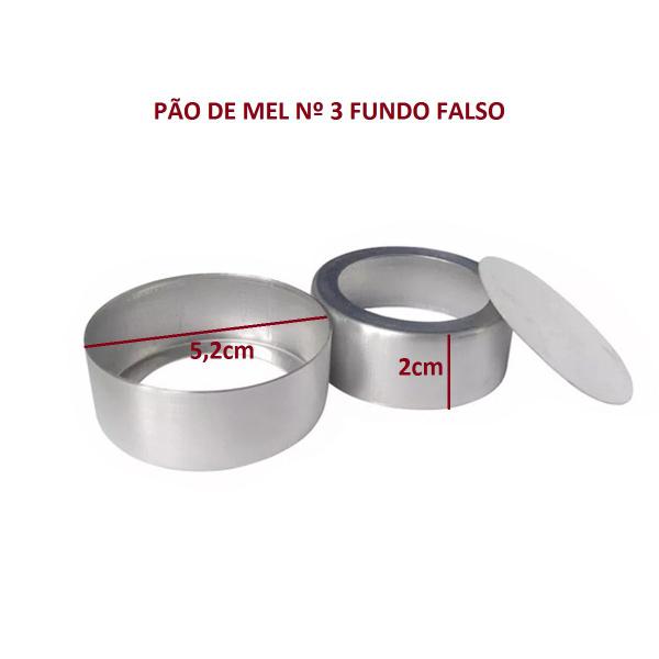 Imagem de Forma Pão De Mel Nº3 Fundo Falso (5,2x2,0cm) - 12 Un