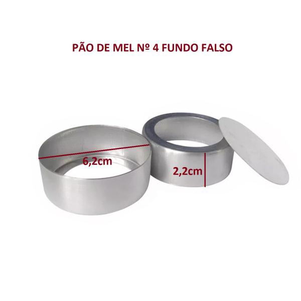 Imagem de Forma Pão De Mel Nº4 Fundo Falso (6,2x2,2cm) - 12 Un