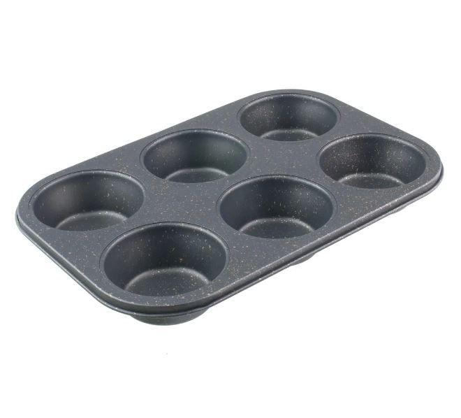 Imagem de Forma para 6 Cupcakes Mimo ASS23378 Retangular Aço Carbono Preto