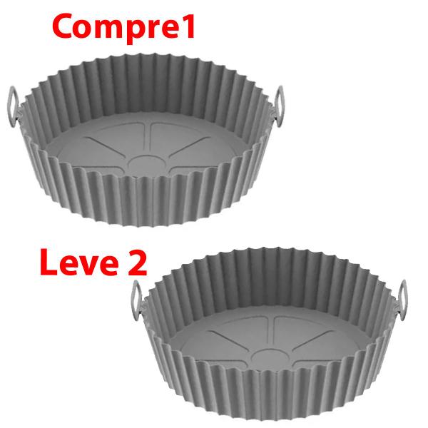 Imagem de Forma Para Air Fryer Compre 1 Leve 2 Redonda 20cm Lavavél 