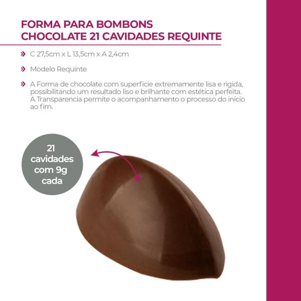 Imagem de Forma para Bombons de Chocolate 21 cavidades Requinte 9g cada Em Poliestireno