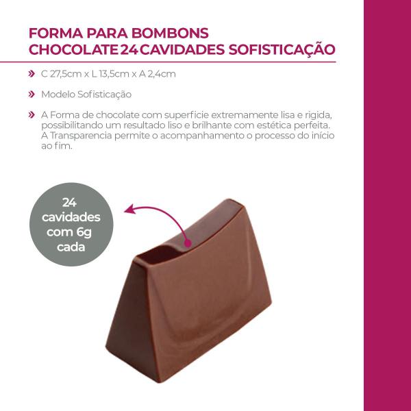 Imagem de Forma para Bombons de Chocolate 24 cavidades Sofisticação 6g cada Em Poliestireno