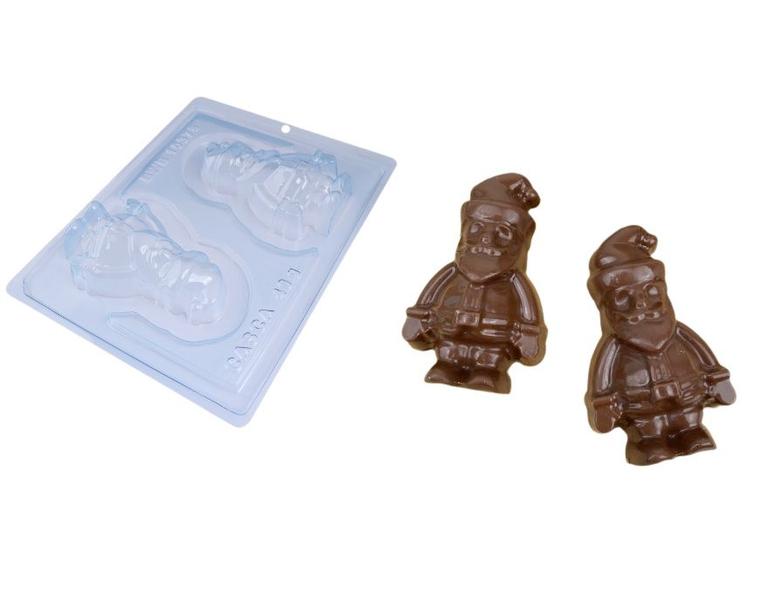 Imagem de Forma para chocolate Papai Noel Especial 2 cod 10378 (3 Partes "01 silicone") - BWB Embalagens