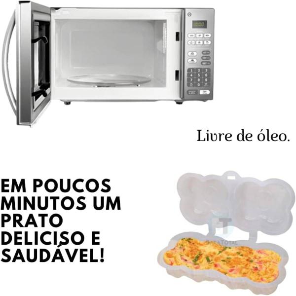 Imagem de Forma para Cozinhar Ovo e Omelete Micro-ondas 2em1 Prática 