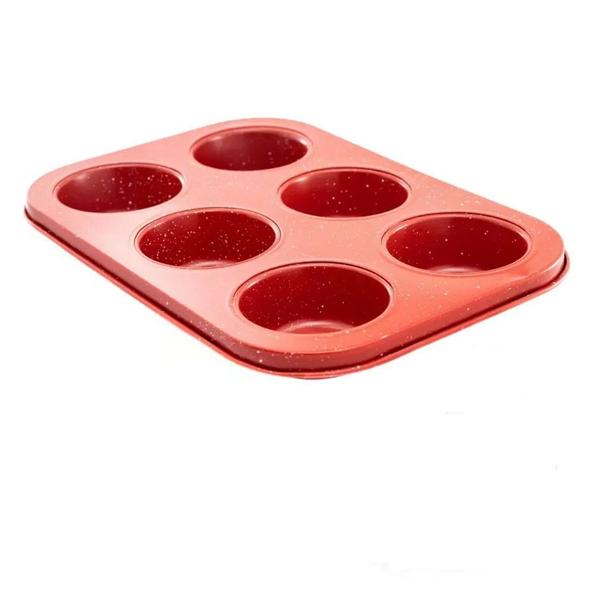 Imagem de Forma para Cupcakes Color Vermelha 6 Cavidades  123util 