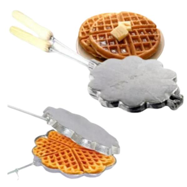 Imagem de Forma Para Fazer Waffle Waffer Em Casa Profissional Aluminio