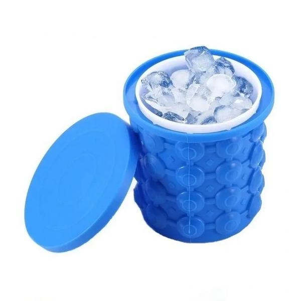 Imagem de Forma para Gelo com Balde Ice Cube Azul Faz 40 Cubos de Gelo