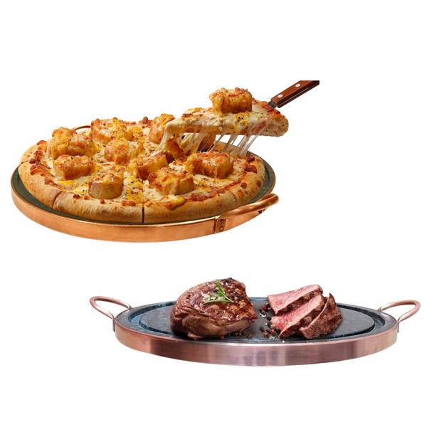 Imagem de Forma Para Pizza 27cm + Grelha 32cm Pedra Sabão Curado