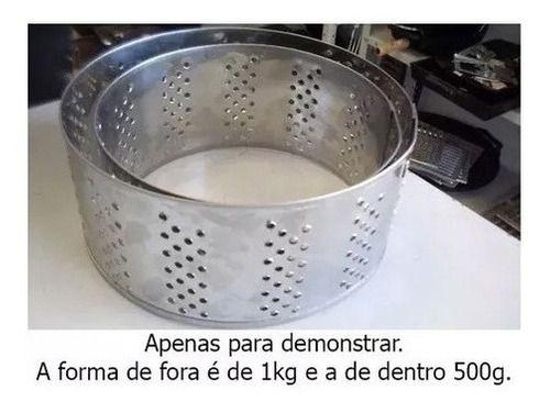 Imagem de Forma para queijo frescal inox vazada sem tampa 1kg zatti