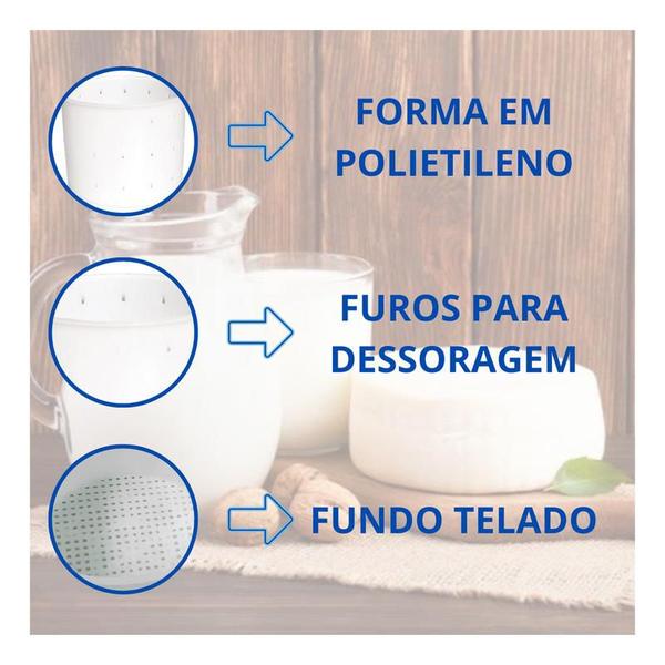 Imagem de Forma Para Queijo Minas Frescal Ou Ricota 1000G Injesul 6Un