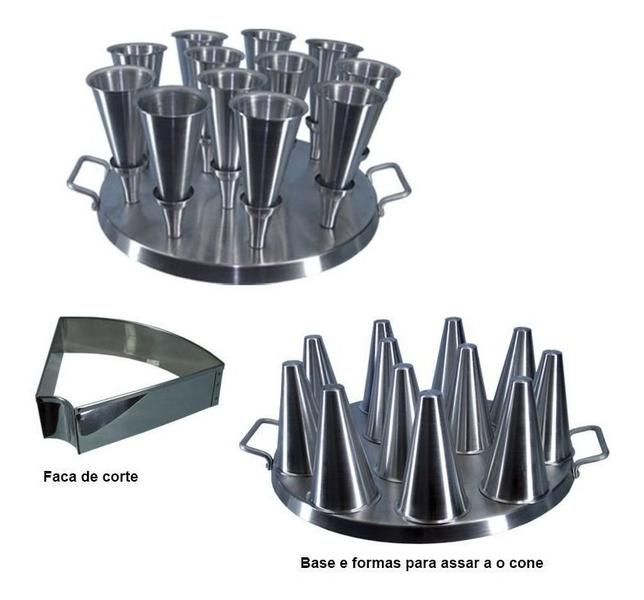 Forma Pizza Cone Alumínio 12 Pizzas 12cm/24 Cones Gastrobel Imagem de Forma Pizza Cone Alumínio 12 Pizzas 12cm/24 Cones Gastrobel