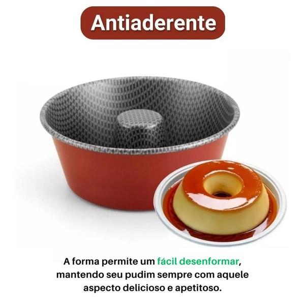 Imagem de Forma Pudim Redonda 18Cm Antiaderente Assadeira Bolo Torta