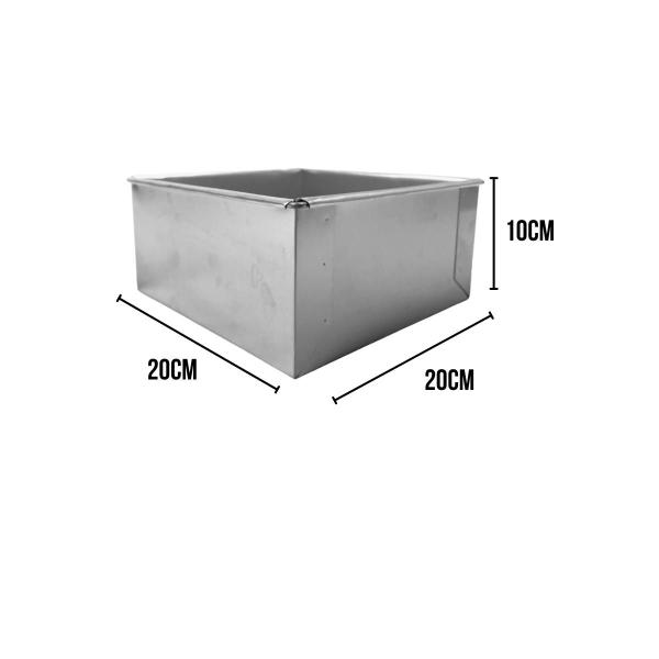Imagem de Forma quadrada para bolo alta 20x20x10 alumínio