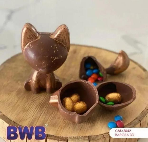 Imagem de Forma Raposa 3 Partes Bwb P/ Chocolate Com Silicone 3d 3642