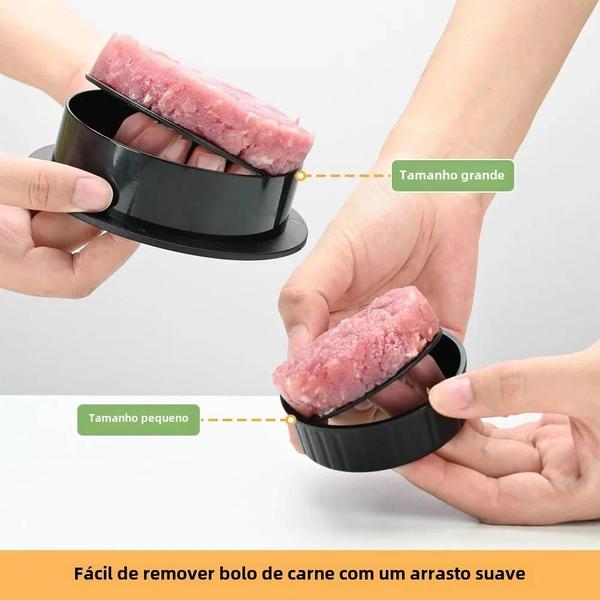 Imagem de Forma Redonda Antiaderente para Hambúrguer Recheado - Grill e Churrasco