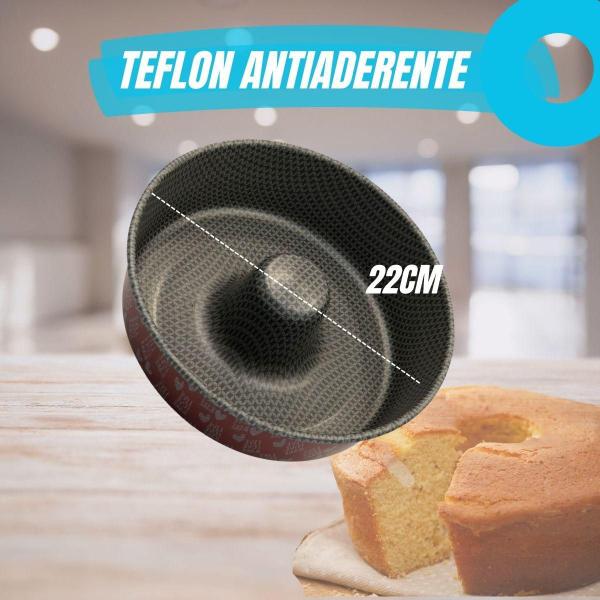 Imagem de Forma Redonda Bolo Pudim 22Cm Teflon Antiaderente Enjoy