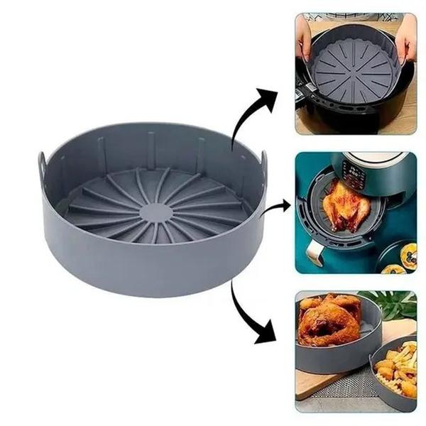 Imagem de Forma Redonda de Silicone com Alça para Air Fryer 22X22-Clink