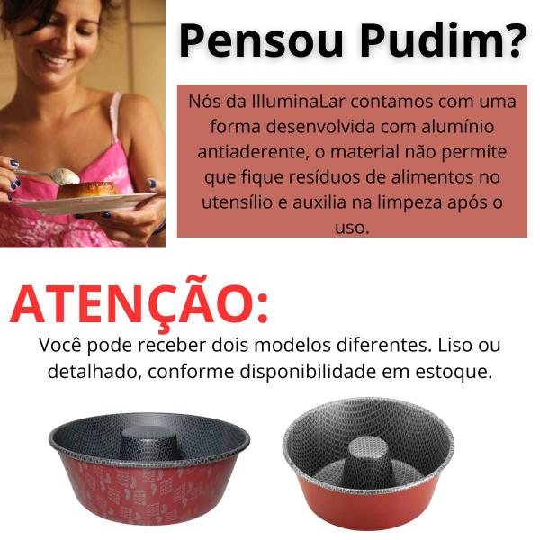 Imagem de Forma Redonda Para Pudim Furo Central Assadeira Em Alumínio Antiaderente Sem Grudar Não Enferruja Prática 18 cm Bolo Torta Quindim 