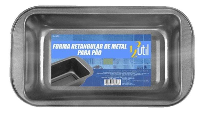 Imagem de Forma retangular de metal pequena para pão 25 x 13 x 6 123 útil - 123Util