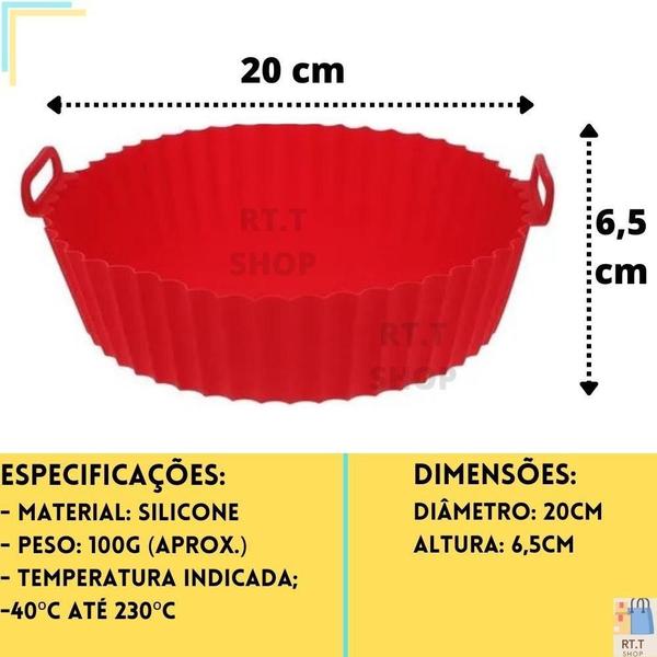 Imagem de Forma Silicone Air Fryer 20cm - Resistente e Reutilizável