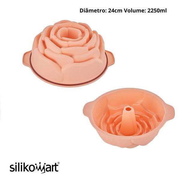 Imagem de Forma Silicone Bolo Torta Rosa Decorativa 24cm Silikomart