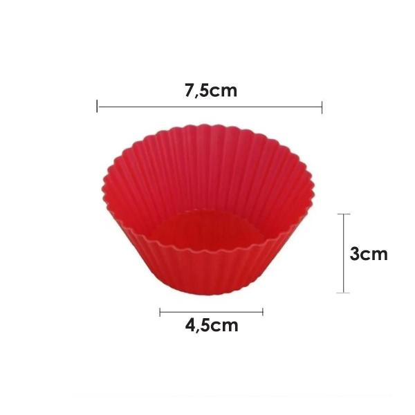 Imagem de Forma Silicone Cupcake Bolo Muffin Assadeira Com 12 Unidades