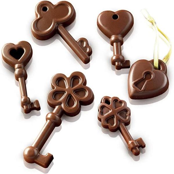 Imagem de Forma Silicone Mini Bombom Chocolate Choco Keys Silikomart