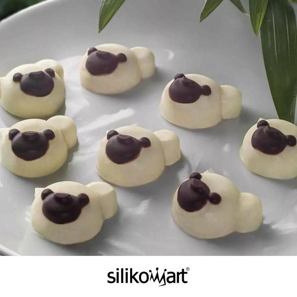 Imagem de Forma Silicone Mini Bombom Chocolate Doce Panda Silikomart