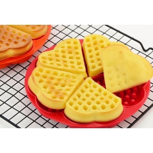 Imagem de Forma Silicone Para Waffles Coração 5 Cavidades 17,5 Cm
