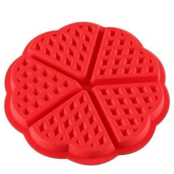 Imagem de Forma Silicone Para Waffles Coração 5 Cavidades 17,5 Cm