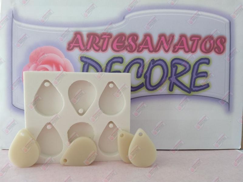 Forma Silicone Sabonete Resina 131 - Pingente Gota 6 cavidades - Decore Artesanatos SP Imagem de Forma Silicone Sabonete Resina 131 - Pingente Gota 6 cavidades