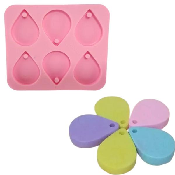 Forma Silicone Sabonete Resina 131 - Pingente Gota 6 cavidades - Decore Artesanatos SP Imagem de Forma Silicone Sabonete Resina 131 - Pingente Gota 6 cavidades