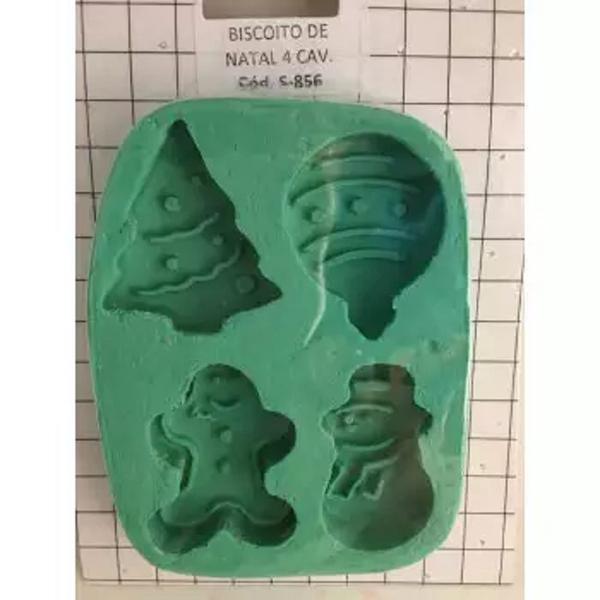 Forma Silicone Sabonete Resina 251 - Biscoitos Natal 4 cav - Decore Artesanatos SP Imagem de Forma Silicone Sabonete Resina 251 - Biscoitos Natal 4 cav