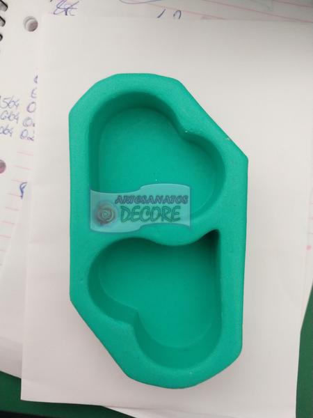 Forma Silicone Sabonete Resina 31 - Coração Ondulado 2 cav - Decore Artesanatos SP Imagem de Forma Silicone Sabonete Resina 31 - Coração Ondulado 2 cav