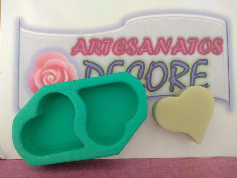 Forma Silicone Sabonete Resina 31 - Coração Ondulado 2 cav - Decore Artesanatos SP Imagem de Forma Silicone Sabonete Resina 31 - Coração Ondulado 2 cav