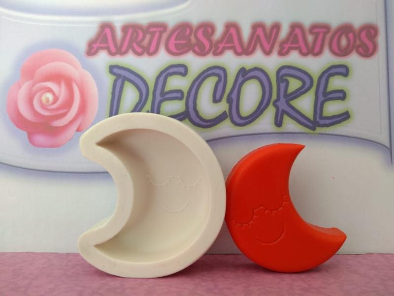 Imagem de Forma Silicone Sabonete Resina 63 - Lua Chuva Amor