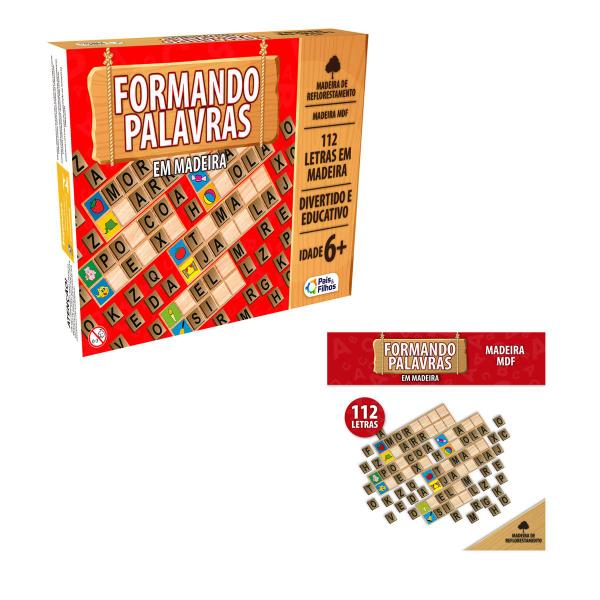 Imagem de Formando Palavras Jogo com 112 Letras de Madeira (MDF) Educativo Divertido Pais e Filhos 