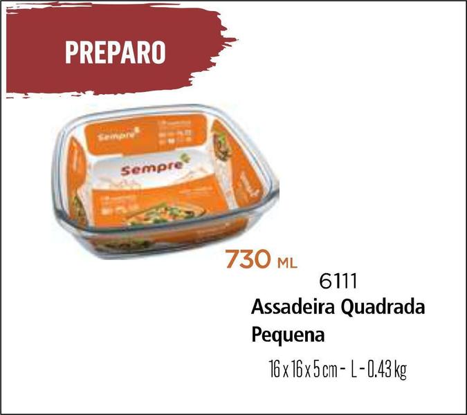 Imagem de Formas Assadeiras De Vidro Forno Quadrada 730Ml Marinex 03