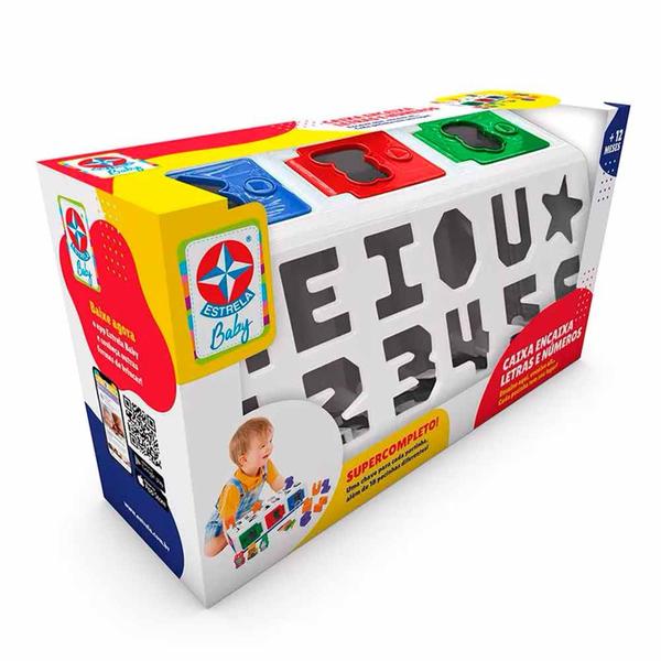 Formas de Encaixe - Caixa Encaixa Letras e Números - Estrela Baby Imagem de Formas de Encaixe - Caixa Encaixa Letras e Números - Estrela Baby