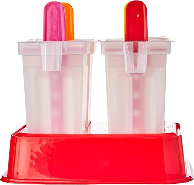 Formas Forminhas Para Sorvete de Palito Paleta 4 Peças 100ML - Plasútil Imagem de Formas Forminhas Para Sorvete de Palito Paleta 4 Peças 100ML