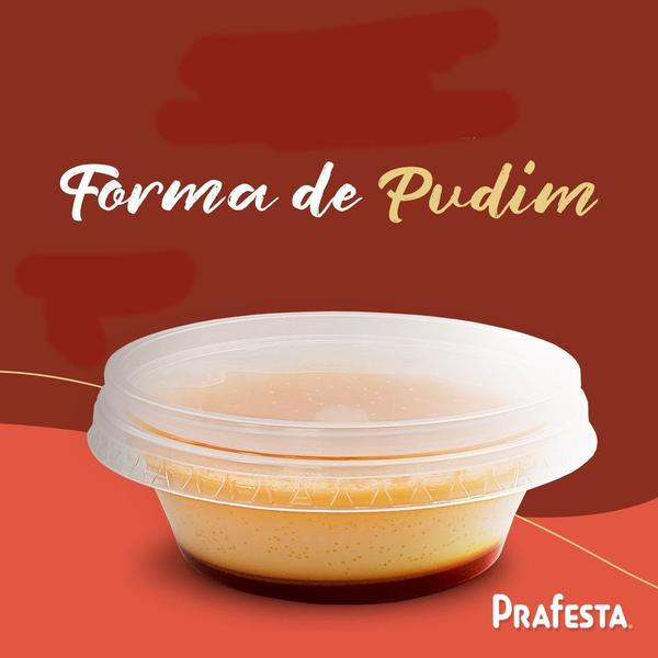 Imagem de Formas Mini Pudim 120ml Forneável Com Tampa - Microondas Freezer Forno - 12 unidades